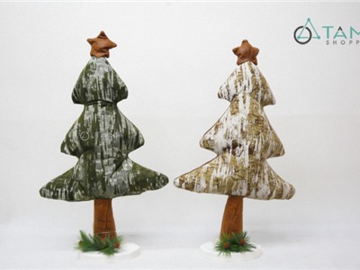 Cây thông Noel vải Vintage 3 tầng cao 50cm X-TREE-35